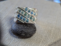 13.45g SILVER MONTANA SAPPHIRE RING SIZE 10.5