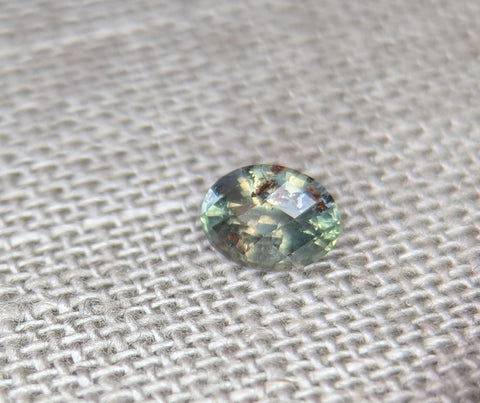 .90 ct. BEAUTIFUL RIVER GREEN MONTANA SAPPHIRE