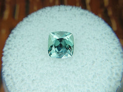 1.48ct MINTY GREEN GREY MONTANA SAPPHIRE CUSHION CUT