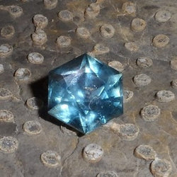 4.96 CTS. MONTANA SAPPHIRE, CUSTOM HEXAGON CUT. UNHEATED. - Blaze-N-Gems